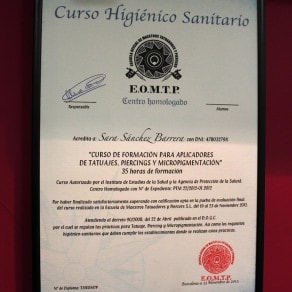 Certificado Miss Tattoo Ink